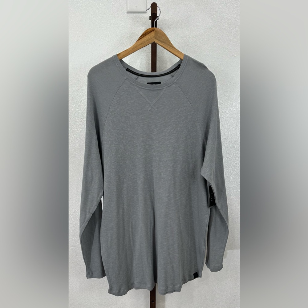 NWT PTO Nordstrom Men Size XXL Grey Pullover Long sleeve Shirt Stretch Fit